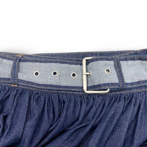 Dior Cotton Blue Logo Belt Long Skirt Denim main image 4